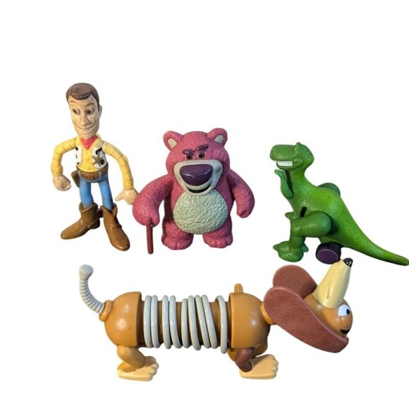 Toy Story Character Figures Set Of 4: Woody Lotso Rex & Slinky Figurines mini ca - Picture 2 of 5
